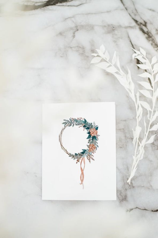 Delicate Floral Wreath Card