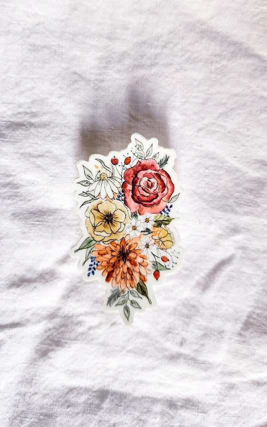 Floral Bouquet: Vinyl Waterproof Sticker